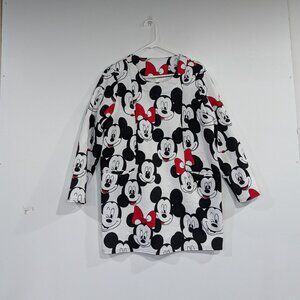 Disney Mickey & Minnie Mouse Long Sleeved Dress Pockets Black White Size Medium